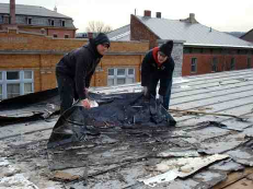 tear off, flat roof