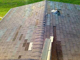 Asphalt shingles missing