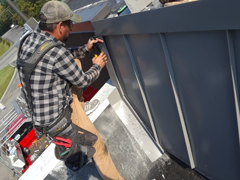 Standing Seam Metal Coping Installation- Lexington