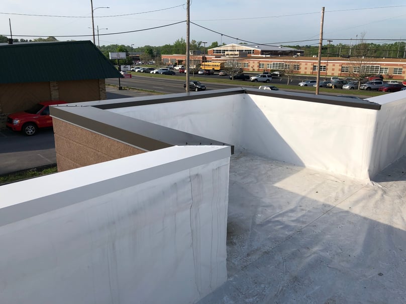 Flat Roof Repair Metal Coping Installation-Tullahoma