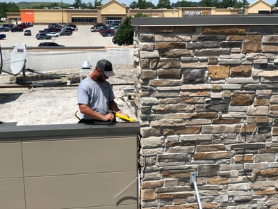 Close-Up Metal Coping Installation- Princeton