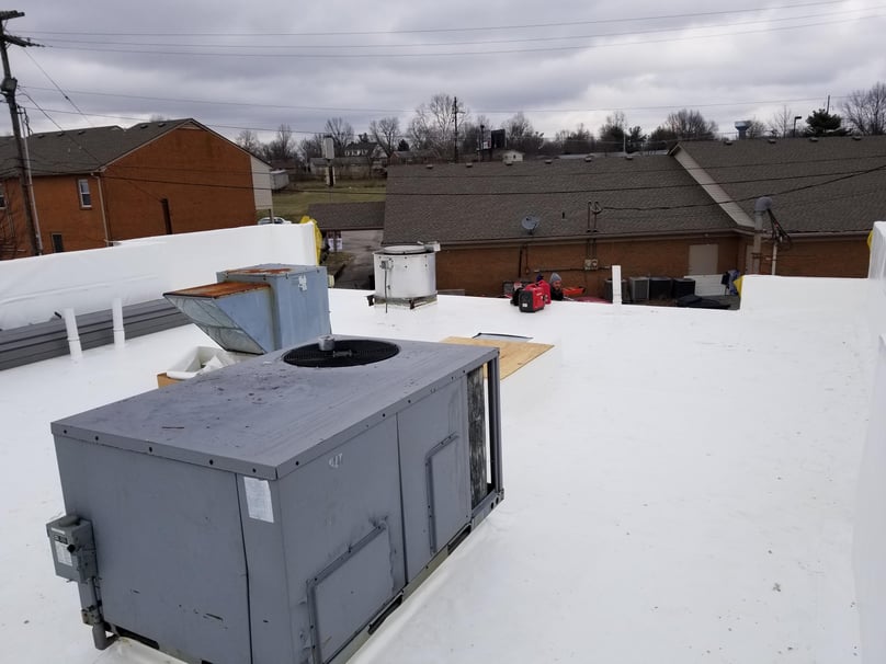 Flat Roof Installation PVC Membrane Completion- Versailles, KY