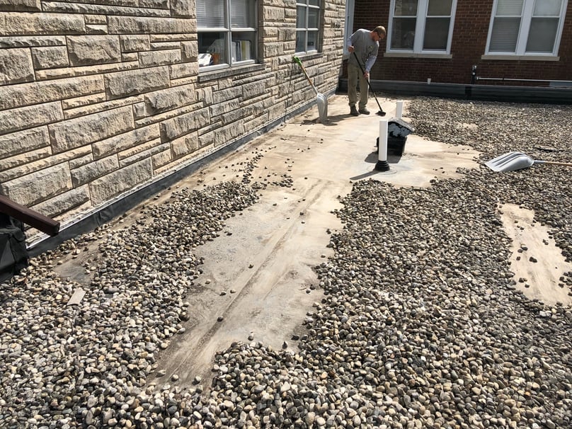 Gravel Removal Flat Roof Repair-Dillsboro