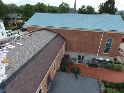 Shingle Roof Installation Arial View-Madison