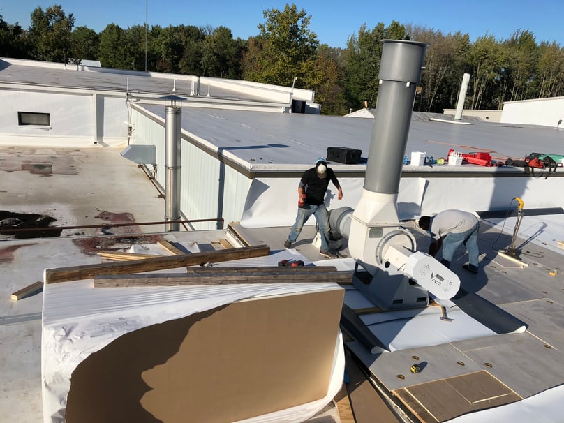 Flat Roof Membrane Installation Parapet Walls- Madison