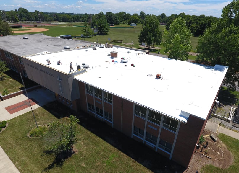 Flat Roof PVC Membrane Installation School-Pope John
