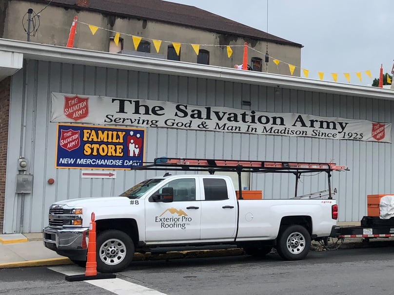 Flat Roof Repair Progress-Salvation Army