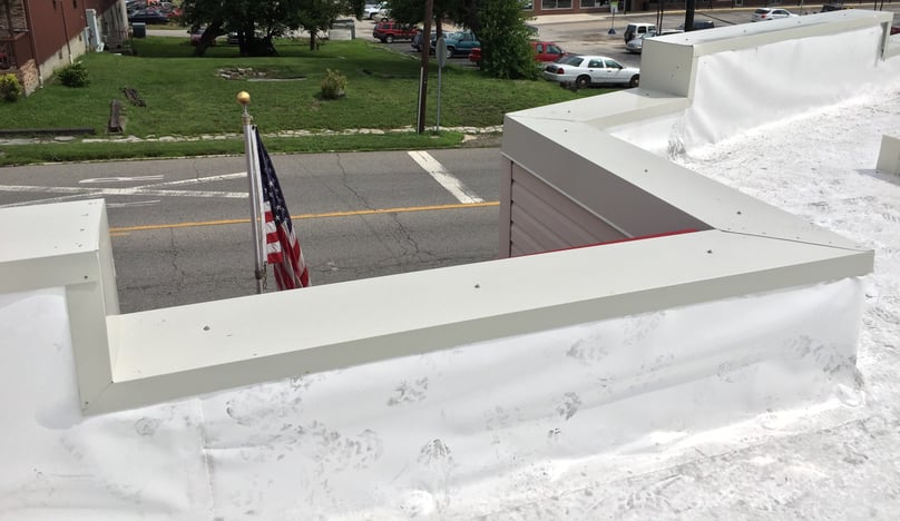 Metal Coping Installation Parapet Walls Flat Roof-North Vernon