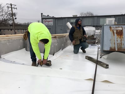 Flat Roof Membrane Installation Rhinobond-Lexington