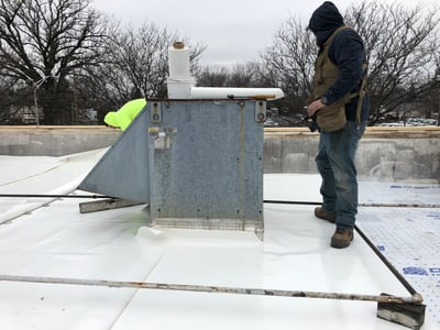 Flat Roof Membrane Installation Welding Vent-Lexington